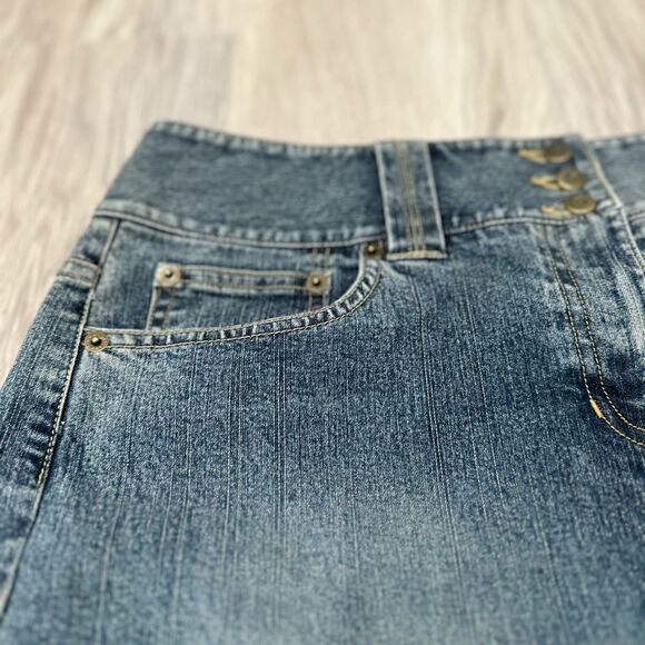 Ann Taylor LOFT Denim Button Fly Skirt - Picture 6 of 6